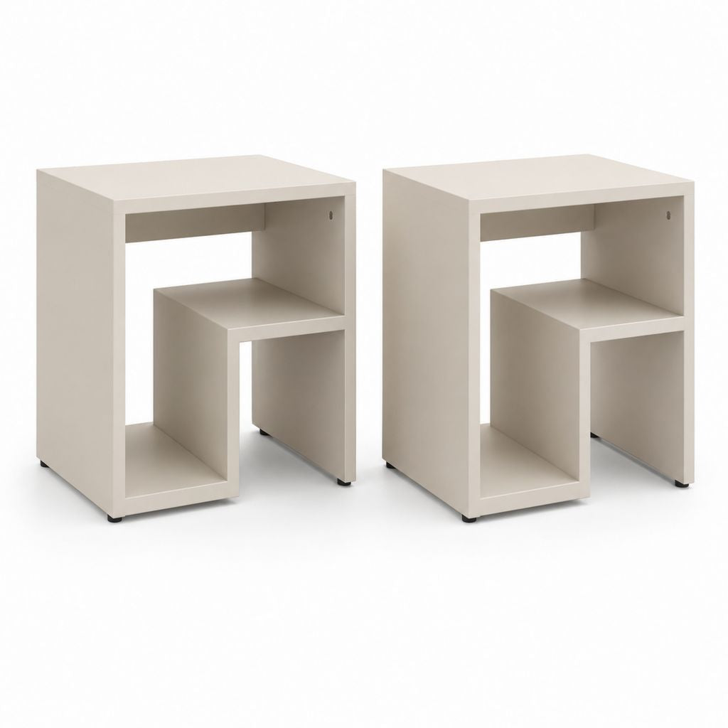 Couple de tables rectangulaires en melaminico tortera truciolare avec des compartiments ouverts, 40 × 35 × 60 cm
